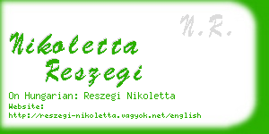 nikoletta reszegi business card